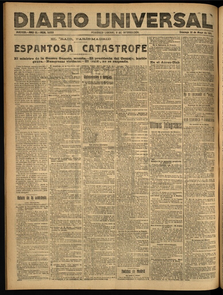 Miniatura de Diario Universal del 21 de mayo de 1911