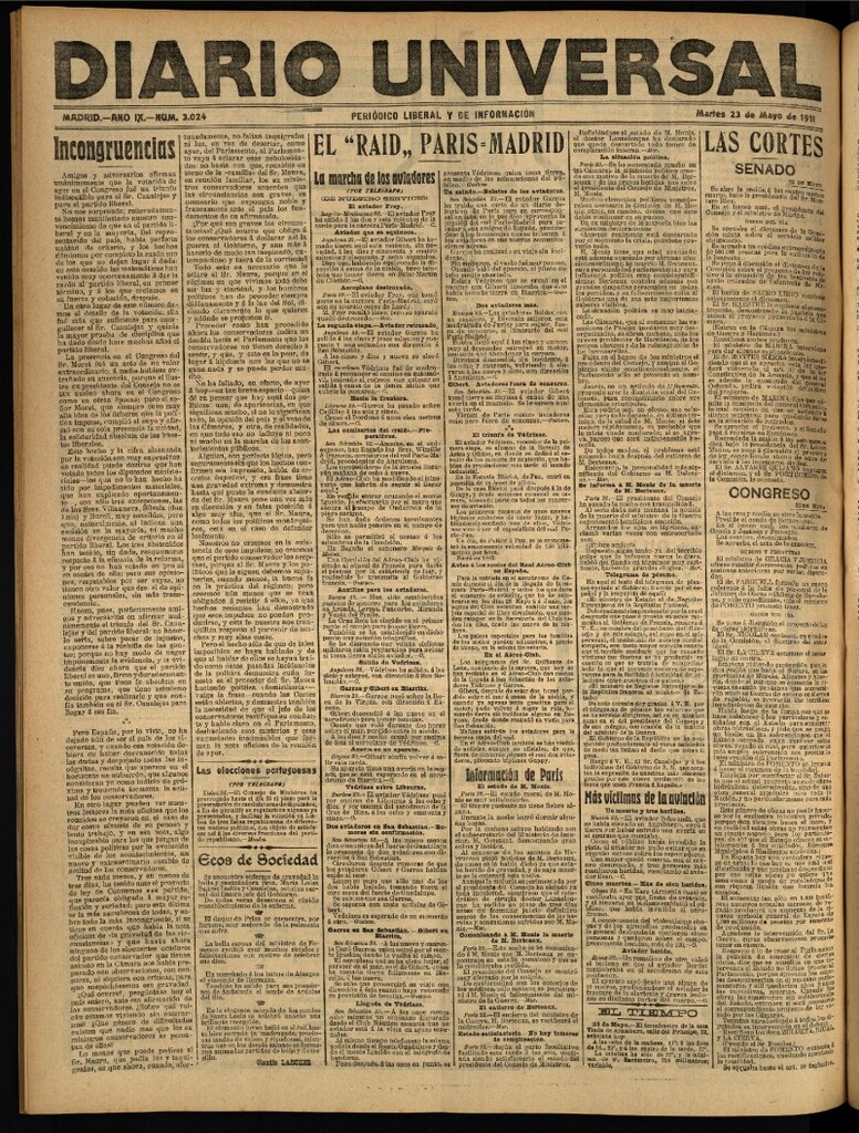 Miniatura de Diario Universal del 23 de mayo de 1911