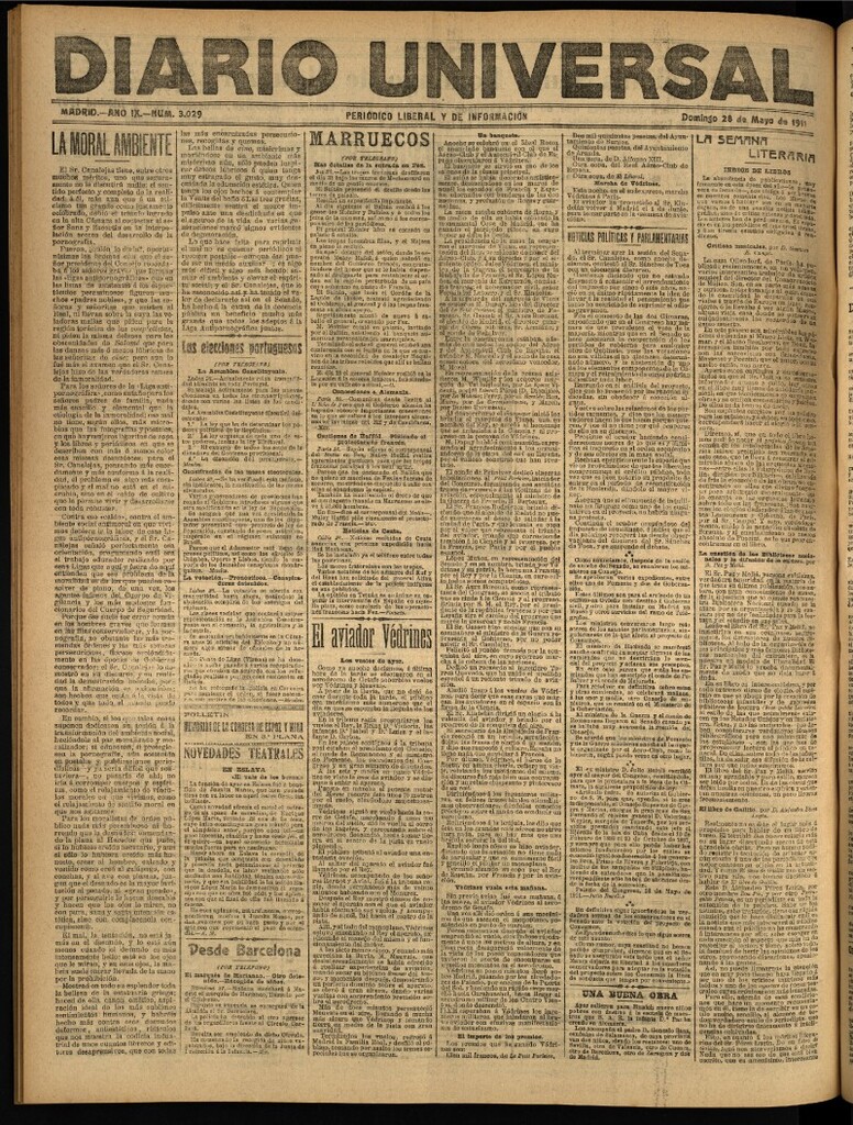 Miniatura de Diario Universal del 28 de mayo de 1911