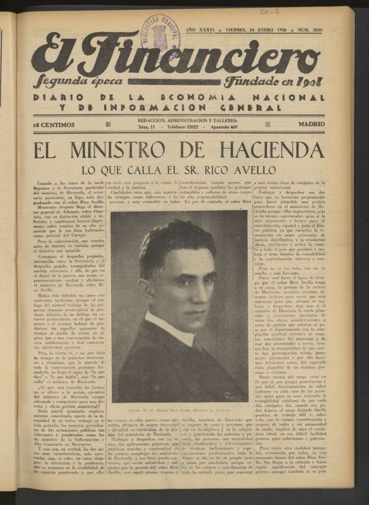 Miniatura de El Financiero del 24 de enero de 1936