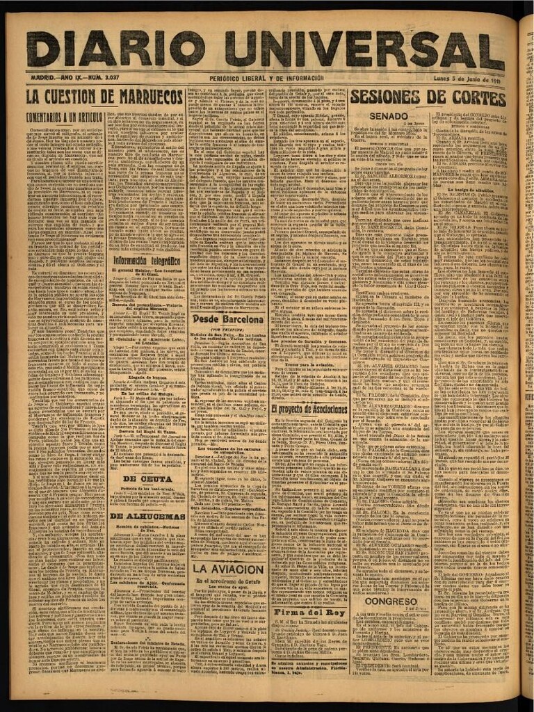Miniatura de Diario Universal del 5 de junio de 1911