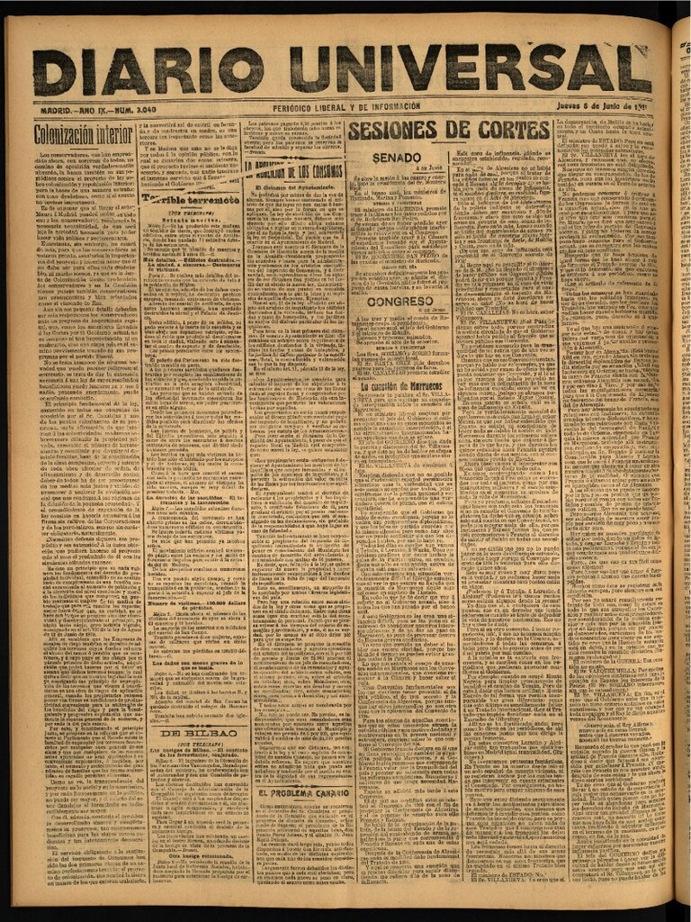 Miniatura de Diario Universal del 8 de junio de 1911
