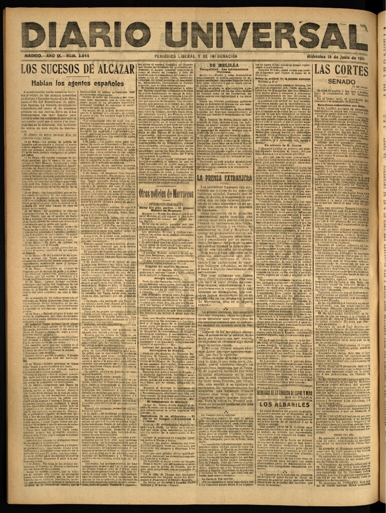 Miniatura de Diario Universal del 14 de junio de 1911