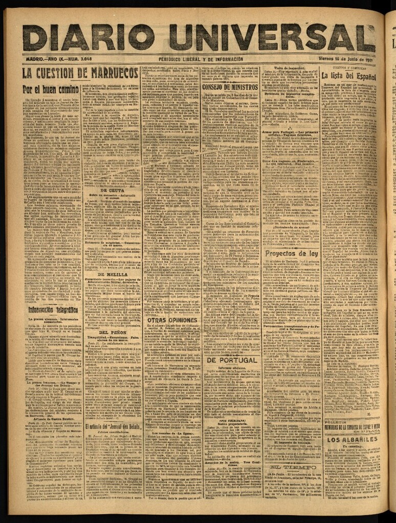 Miniatura de Diario Universal del 16 de junio de 1911