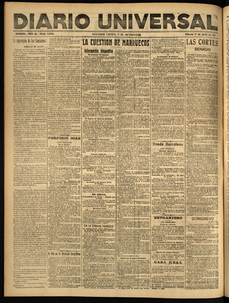 Miniatura de Diario Universal del 17 de junio de 1911
