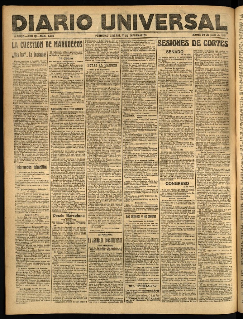 Miniatura de Diario Universal del 20 de junio de 1911