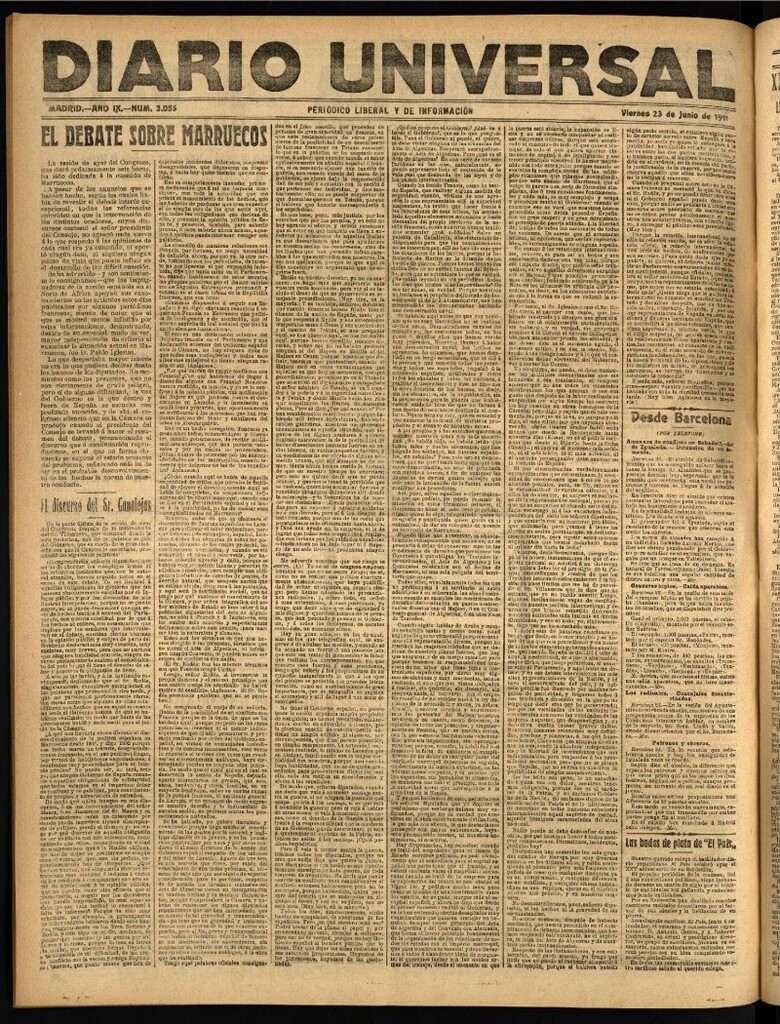 Miniatura de Diario Universal del 23 de junio de 1911