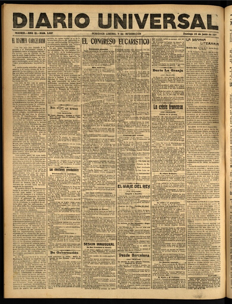 Miniatura de Diario Universal del 25 de junio de 1911