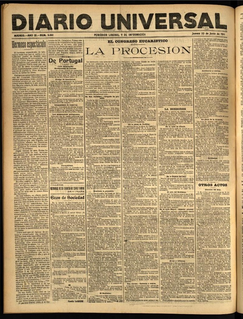 Miniatura de Diario Universal del 29 de junio de 1911