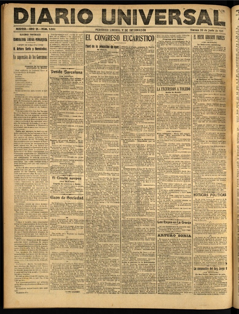 Miniatura de Diario Universal del 30 de junio de 1911