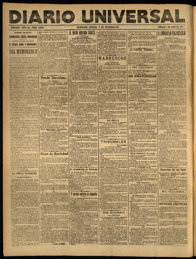 Miniatura de Diario Universal del 1 de julio de 1911