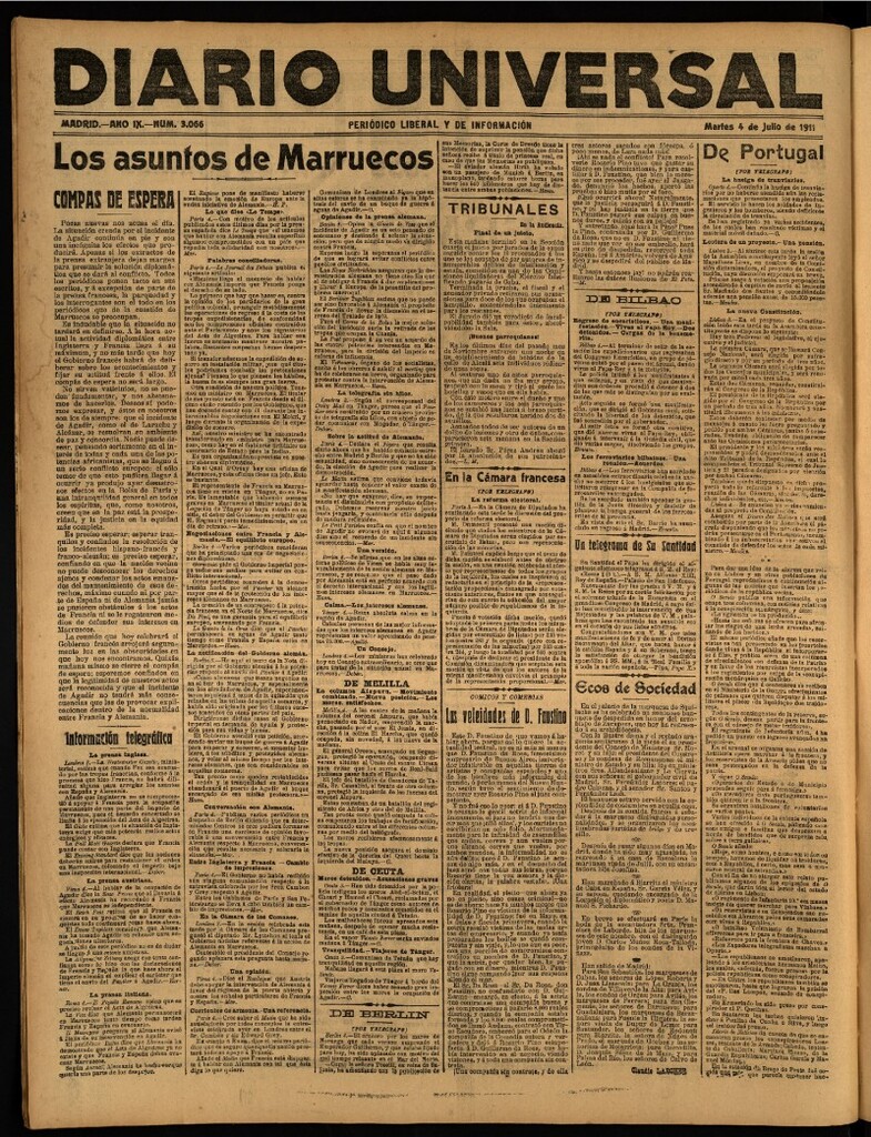 Miniatura de Diario Universal del 4 de julio de 1911
