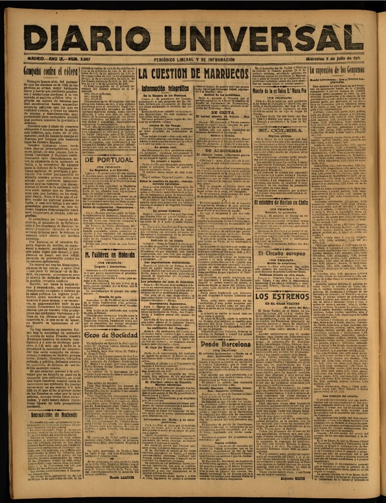Miniatura de Diario Universal del 5 de julio de 1911
