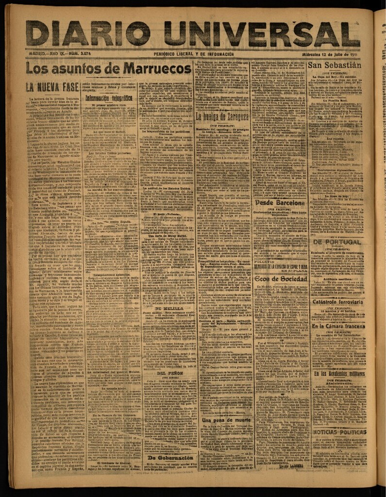 Miniatura de Diario Universal del 12 de julio de 1911