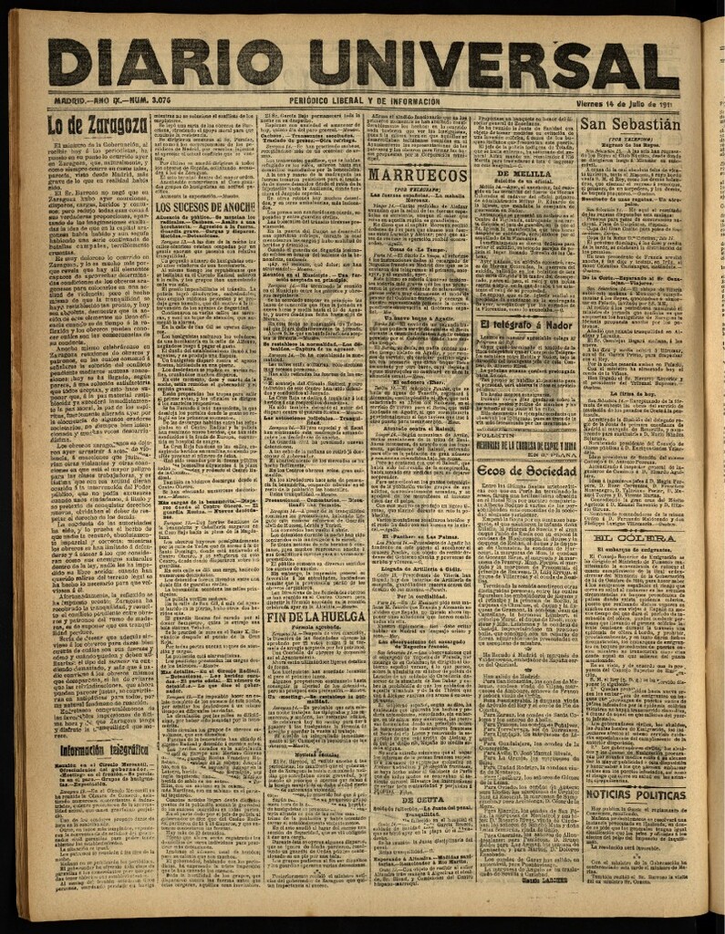 Miniatura de Diario Universal del 14 de julio de 1911