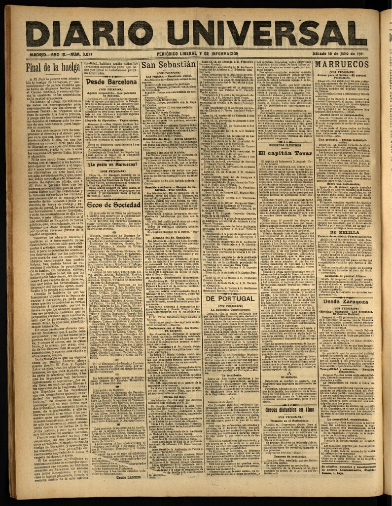 Miniatura de Diario Universal del 15 de julio de 1911