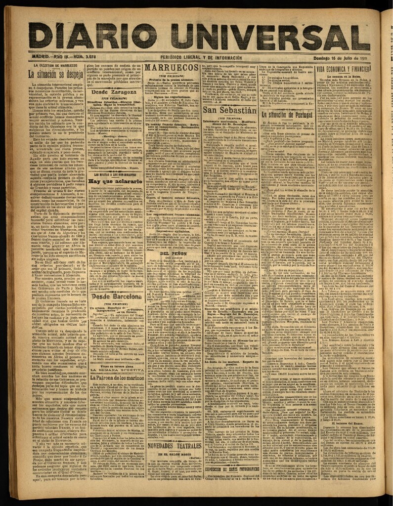 Miniatura de Diario Universal del 16 de julio de 1911