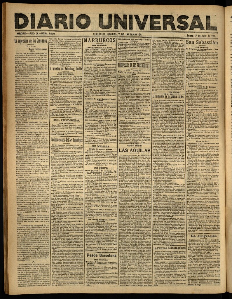 Miniatura de Diario Universal del 17 de julio de 1911