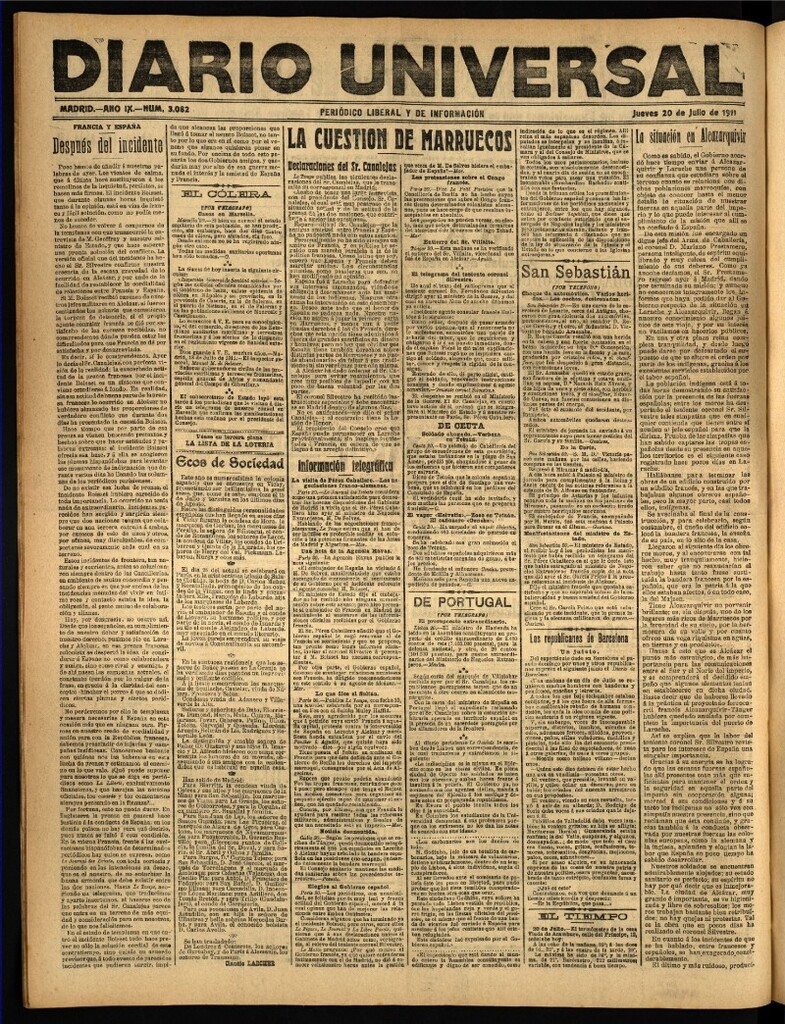 Miniatura de Diario Universal del 20 de julio de 1911