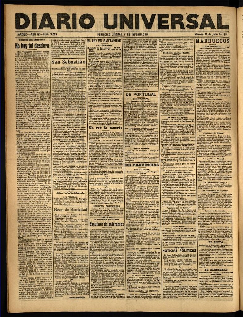 Miniatura de Diario Universal del 21 de julio de 1911