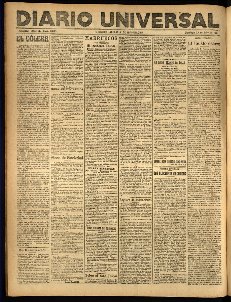 Miniatura de Diario Universal del 23 de julio de 1911