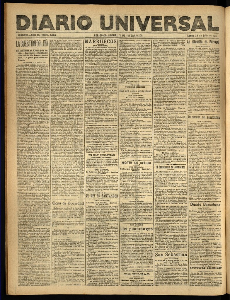 Miniatura de Diario Universal del 24 de julio de 1911