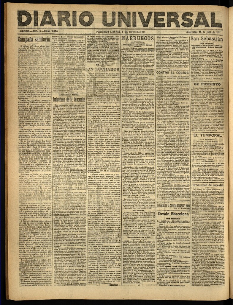 Miniatura de Diario Universal del 26 de julio de 1911