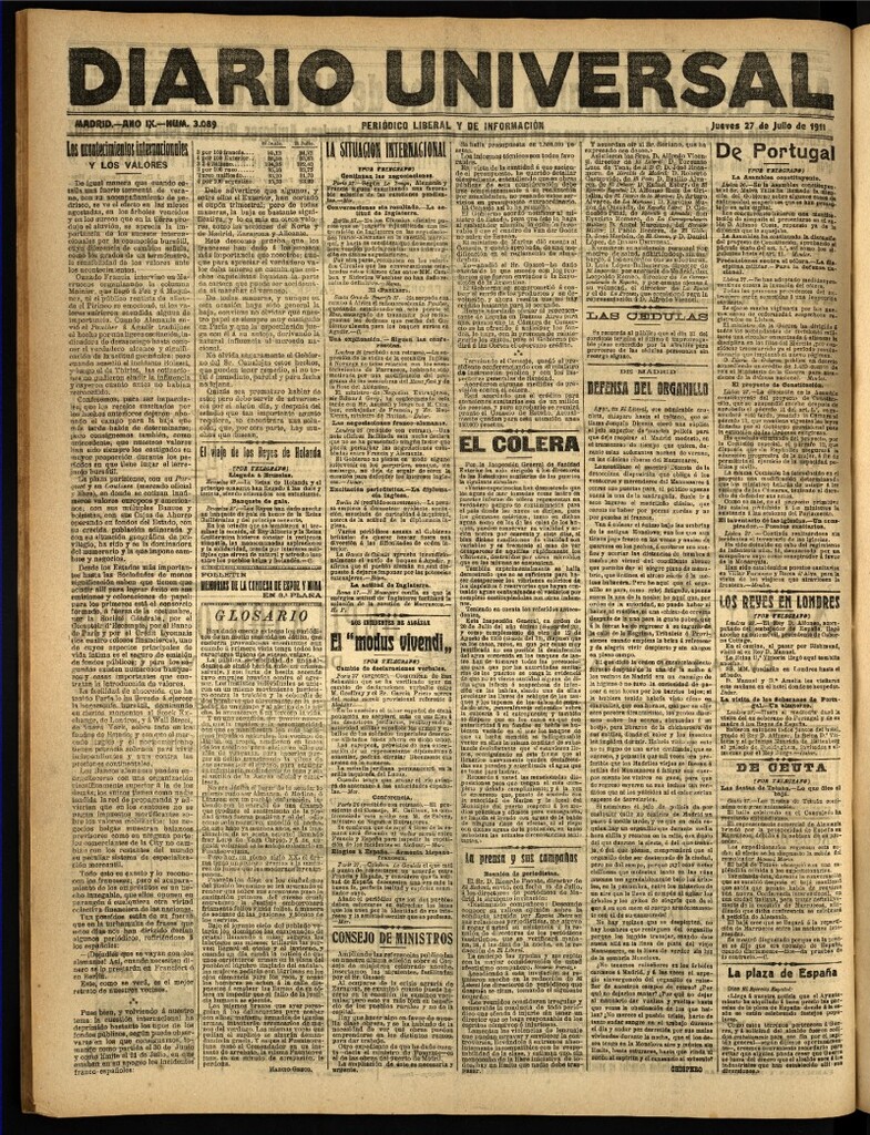 Miniatura de Diario Universal del 27 de julio de 1911