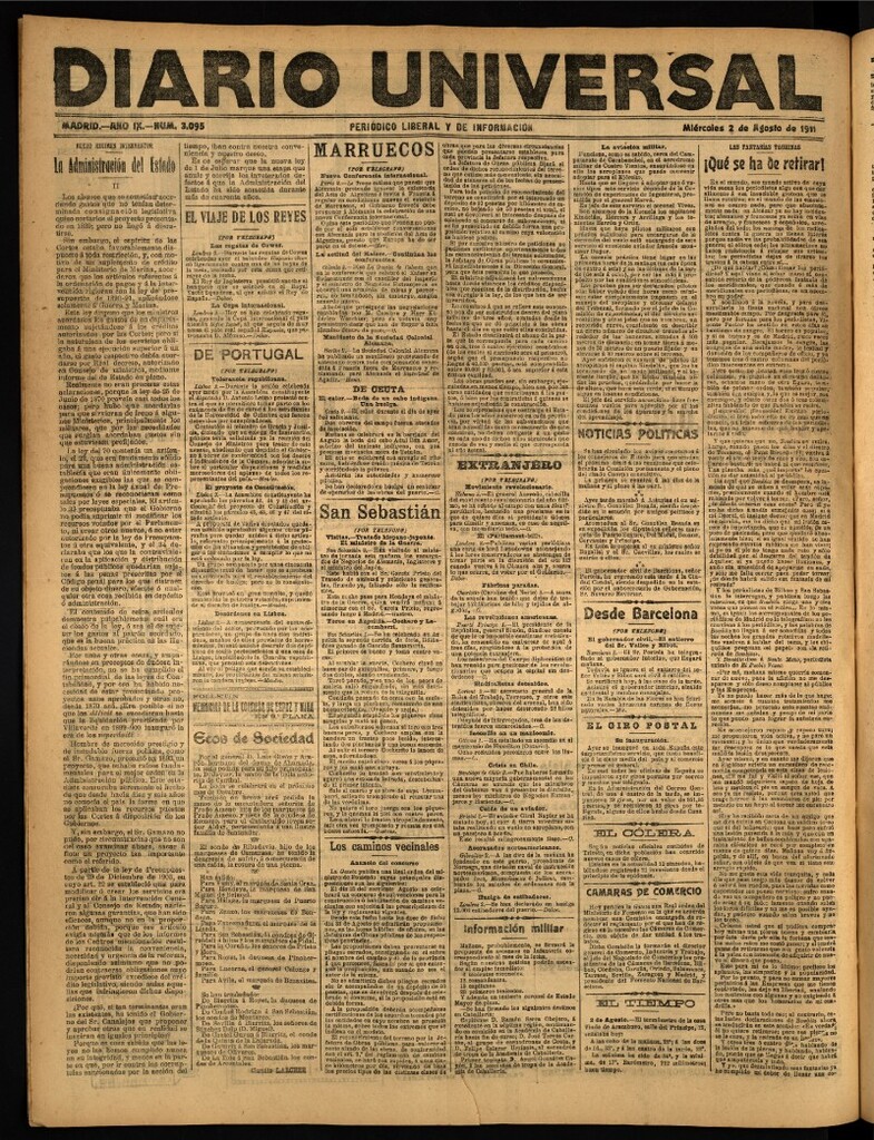 Miniatura de Diario Universal del 2 de agosto de 1911