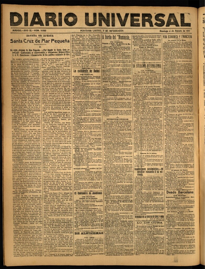 Miniatura de Diario Universal del 6 de agosto de 1911