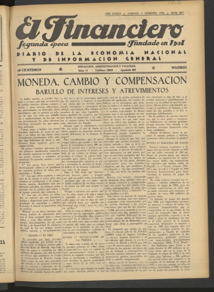 Miniatura de El Financiero del 1 de febrero de 1936