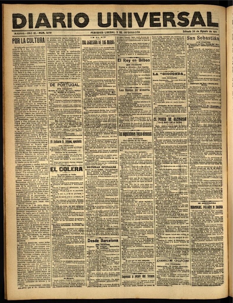 Miniatura de Diario Universal del 26 de agosto de 1911