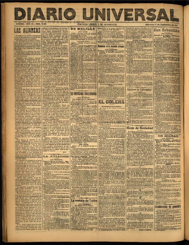 Miniatura de Diario Universal del 6 de septiembre de 1911
