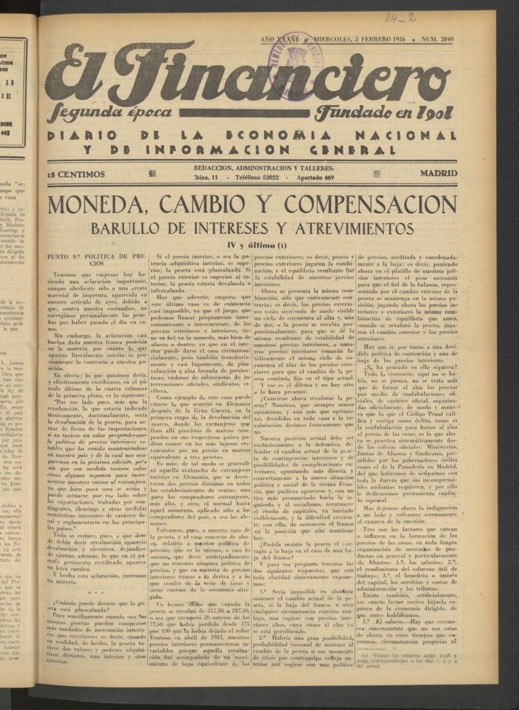 Miniatura de El Financiero del 5 de febrero de 1936