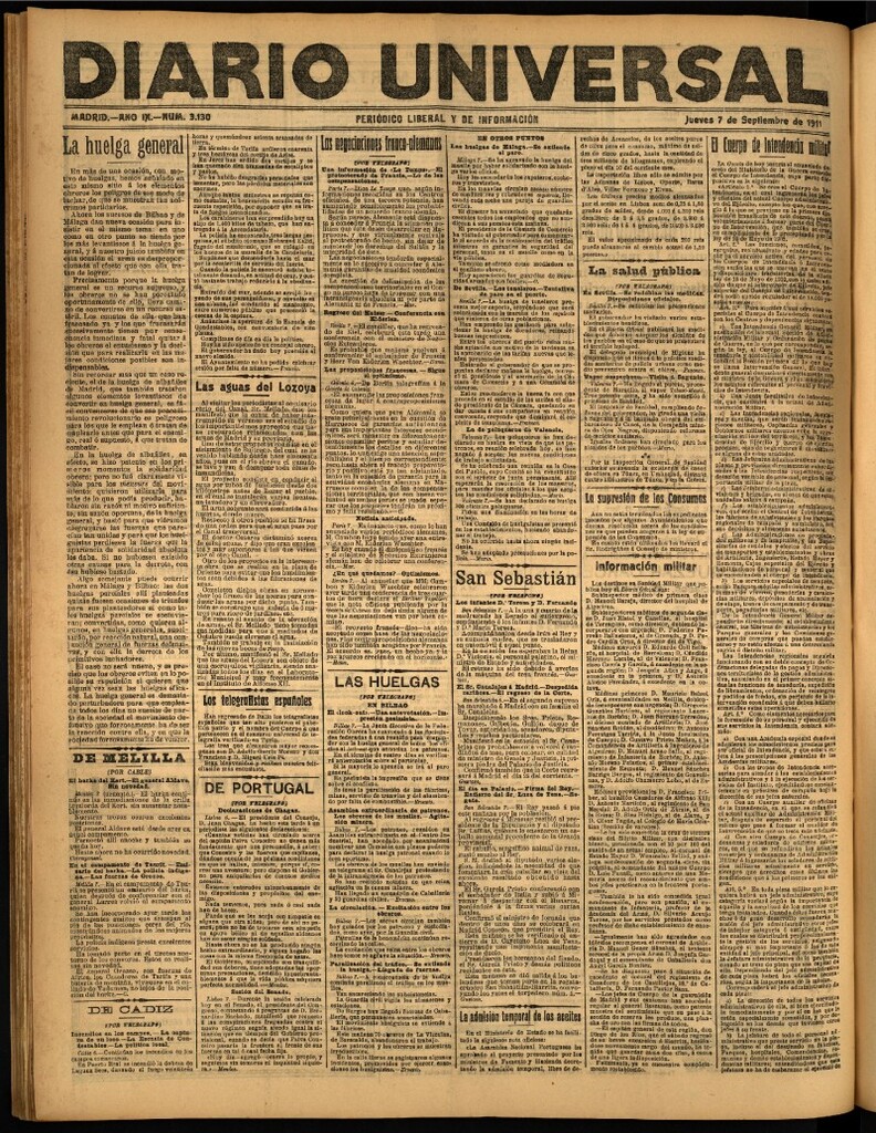 Miniatura de Diario Universal del 7 de septiembre de 1911