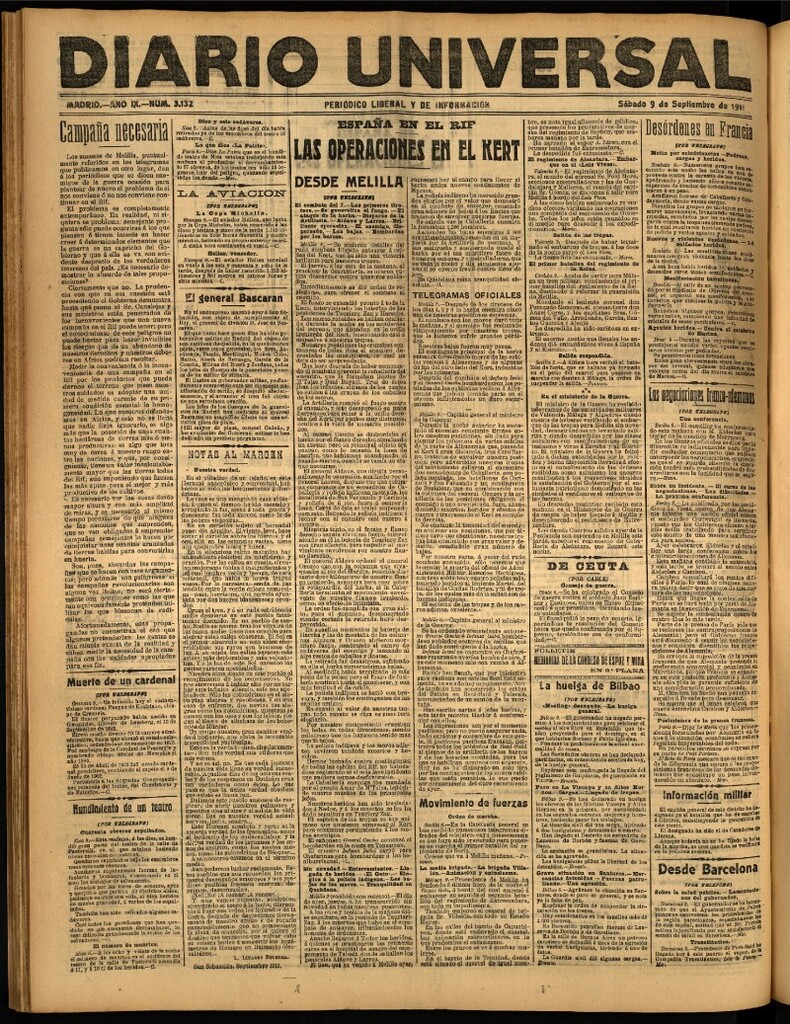 Miniatura de Diario Universal del 9 de septiembre de 1911