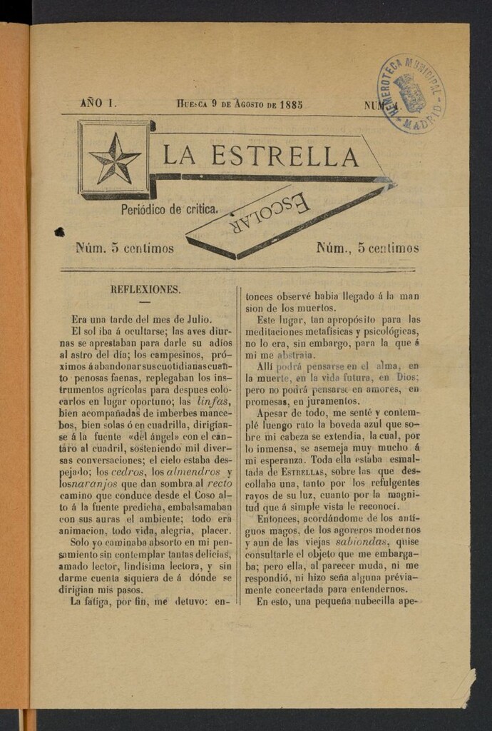 Miniatura de La Estrella escolar: periódico de crítica