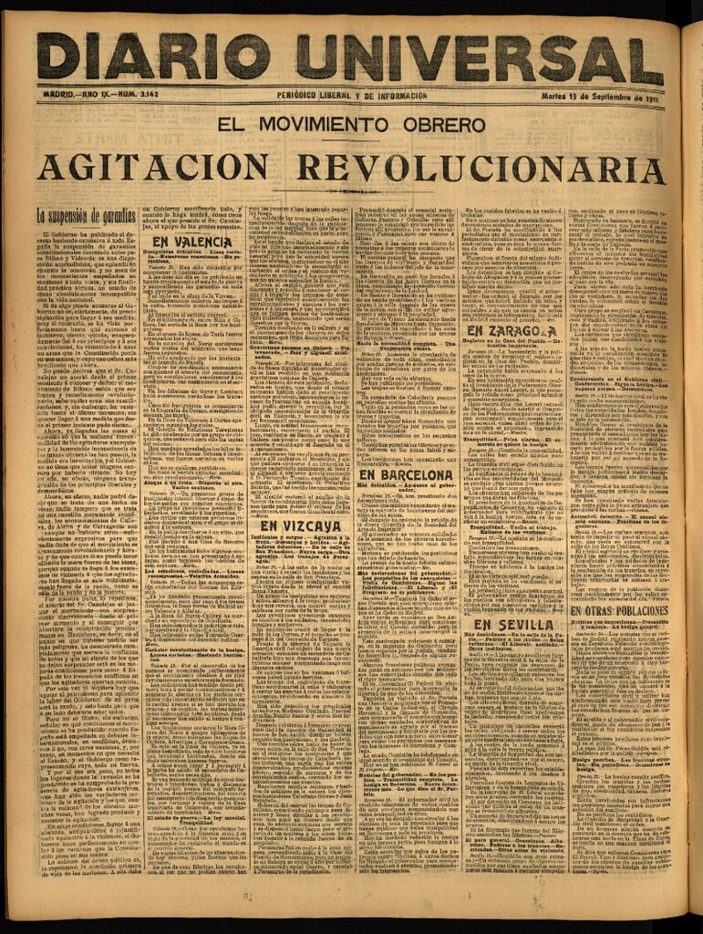 Miniatura de Diario Universal del 19 de septiembre de 1911