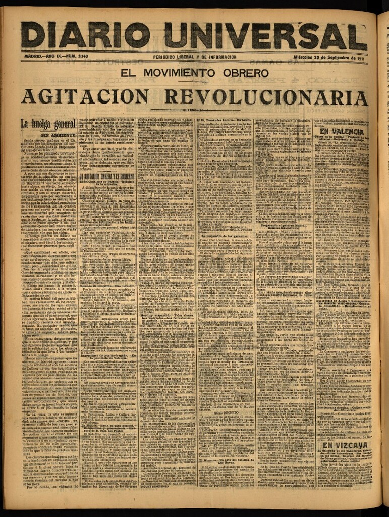 Miniatura de Diario Universal del 20 de septiembre de 1911