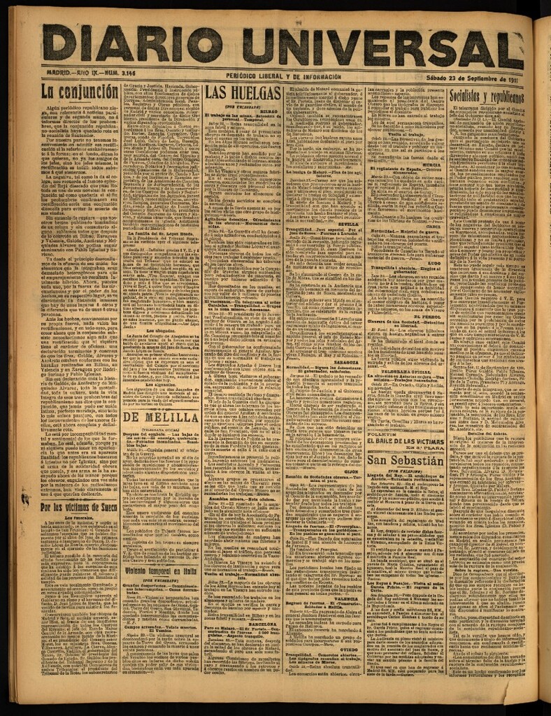 Miniatura de Diario Universal del 23 de septiembre de 1911
