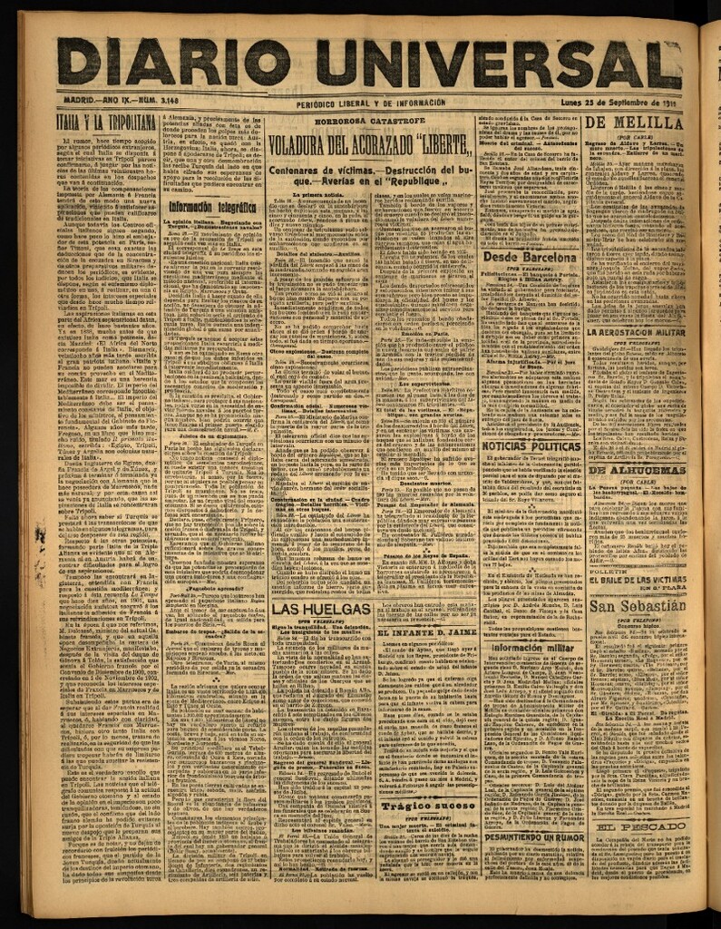 Miniatura de Diario Universal del 25 de septiembre de 1911