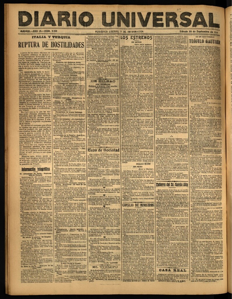 Miniatura de Diario Universal del 30 de septiembre de 1911