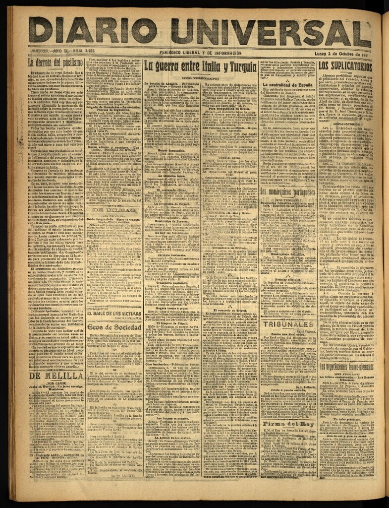 Miniatura de Diario Universal del 2 de octubre de 1911
