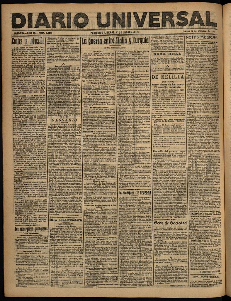 Miniatura de Diario Universal del 5 de octubre de 1911