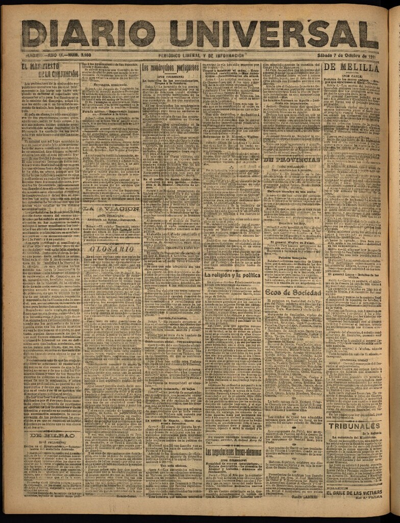 Miniatura de Diario Universal del 7 de octubre de 1911