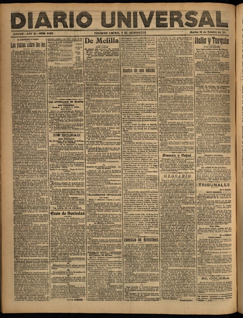Miniatura de Diario Universal del 10 de octubre de 1911