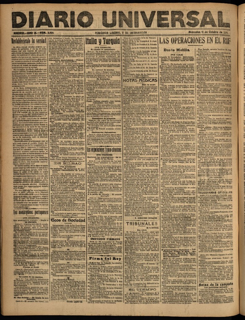Miniatura de Diario Universal del 11 de octubre de 1911