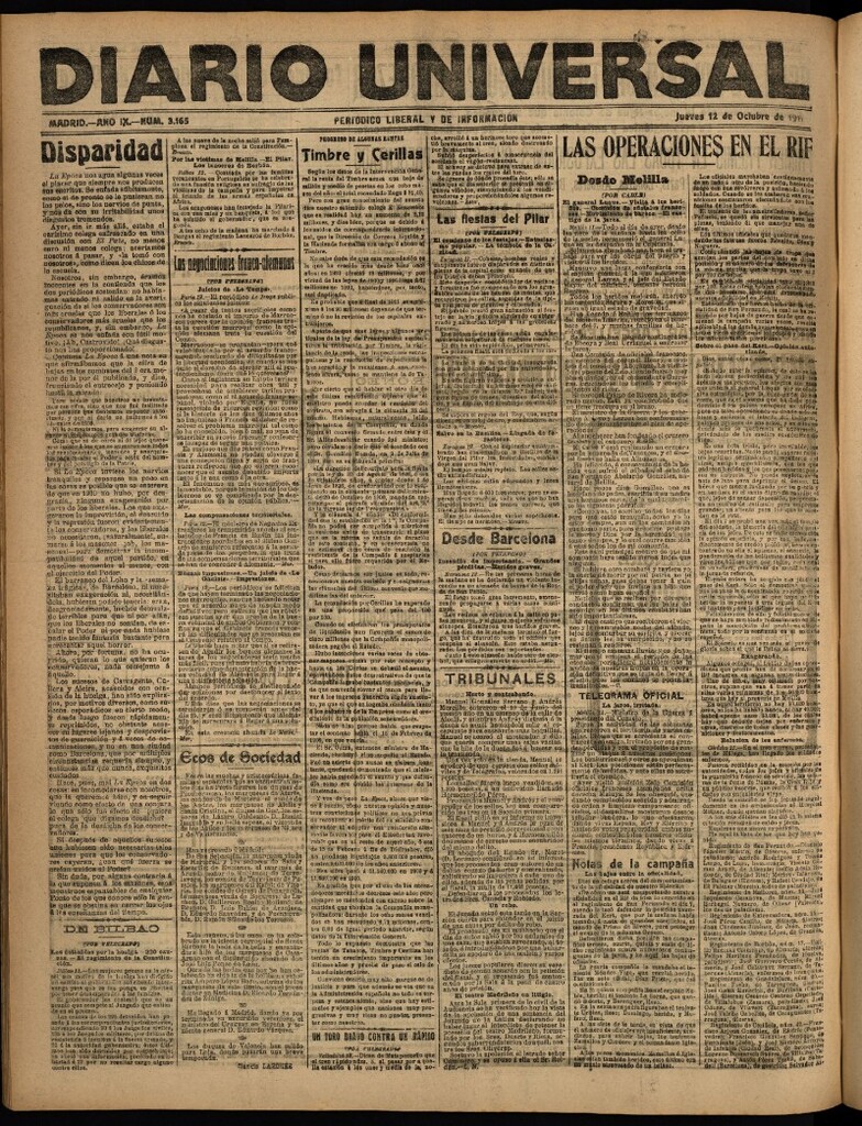 Miniatura de Diario Universal del 12 de octubre de 1911