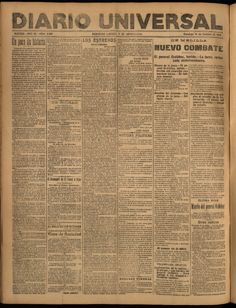 Miniatura de Diario Universal del 15 de octubre de 1911