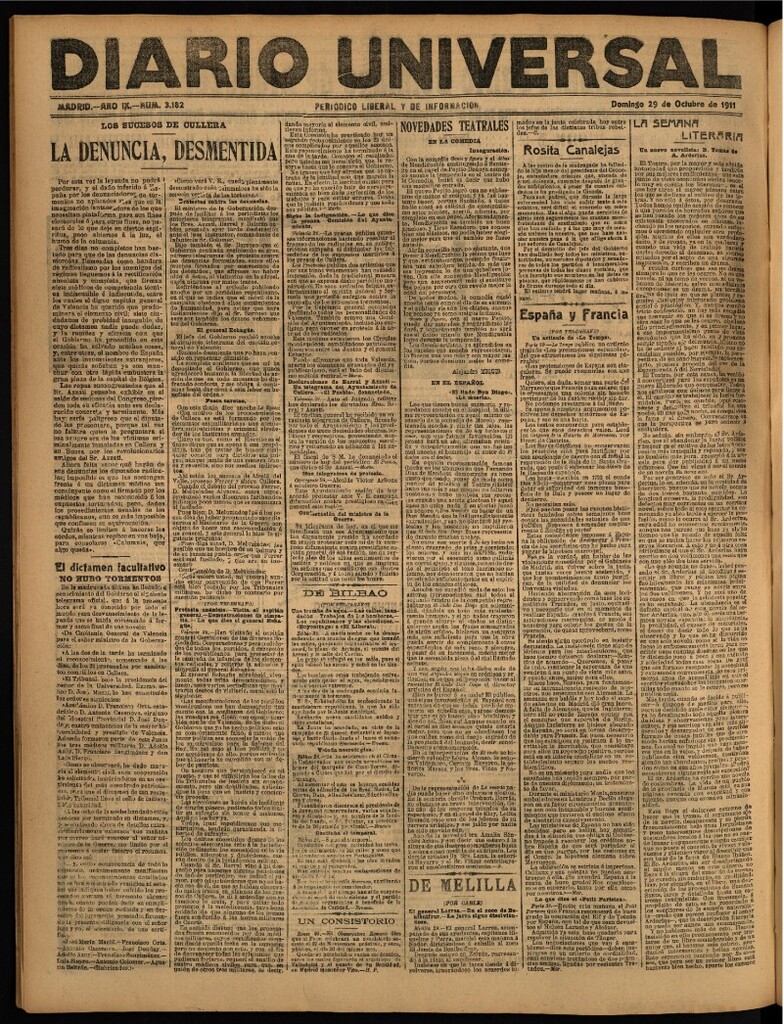 Miniatura de Diario Universal del 29 de octubre de 1911